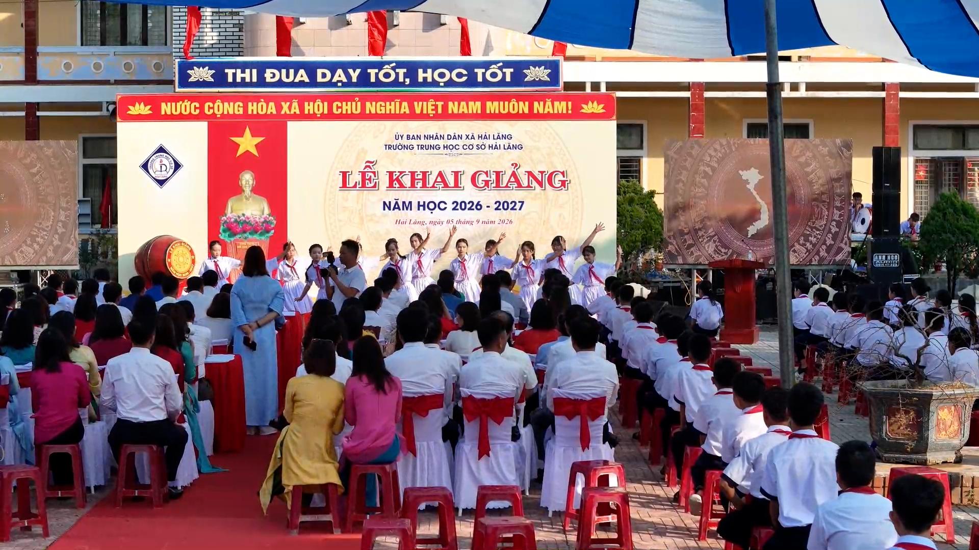 Các trường học trên địa bàn xã Hải Lăng tổ chức khai giảng năm học mới 2026-2027