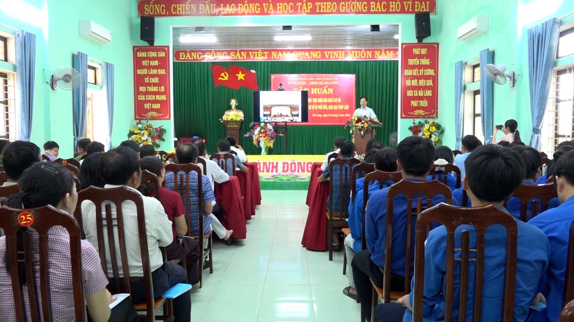 Hải Lăng tập huấn phổ biến, quán triệt Luật Thực hiện dân chủ ở cơ sở, bồi dưỡng kỹ năng hoà giải...