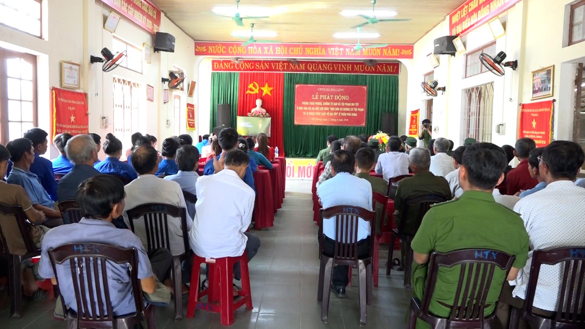 Hải Lăng: Phát động phong trào phòng chống ma tuý, ra mắt mô hình “khu dân cư không có tội phạm...